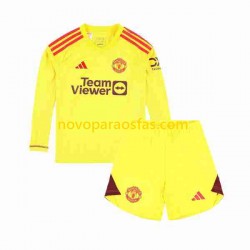 Camisolas Manchester United Guarda-redes Criança Casa 2023-2024 Manga Comprida