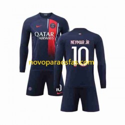 Camisolas Paris Saint-Germain Neymar Jr 10 Criança Casa 2023-2024 Manga Comprida