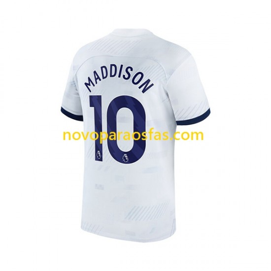 Camisolas Tottenham Hotspur James Maddison 10 Homem Casa 2023-2024 Manga Curta