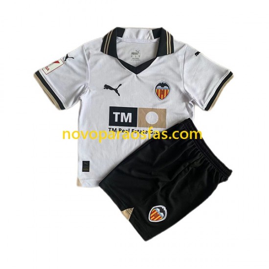 Camisolas Valencia CF Criança Casa 2023-2024 Manga Curta