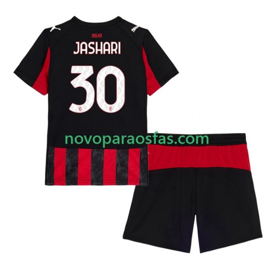 Camisolas AC Milan Ardon Jashari 30 Criança Casa 2025-2026 Manga Curta