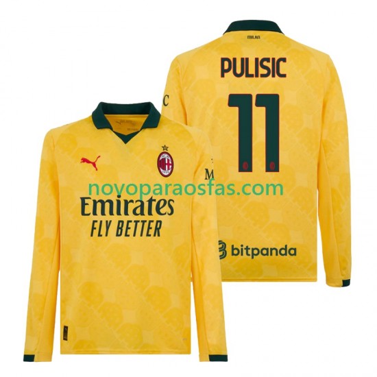 Camisolas AC Milan Christian Pulisic 11 Homem Alternativo 2025-2026 Manga Comprida
