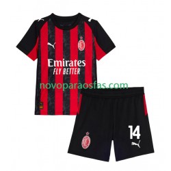 Camisolas AC Milan Modrić Luca 14 Criança Casa 2025-2026 Manga Curta