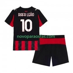 Camisolas AC Milan Rafael Leao 10 Criança Casa 2025-2026 Manga Curta