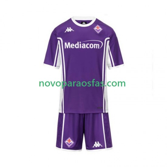 Camisolas ACF Fiorentina Criança Casa 2025-2026 Manga Curta
