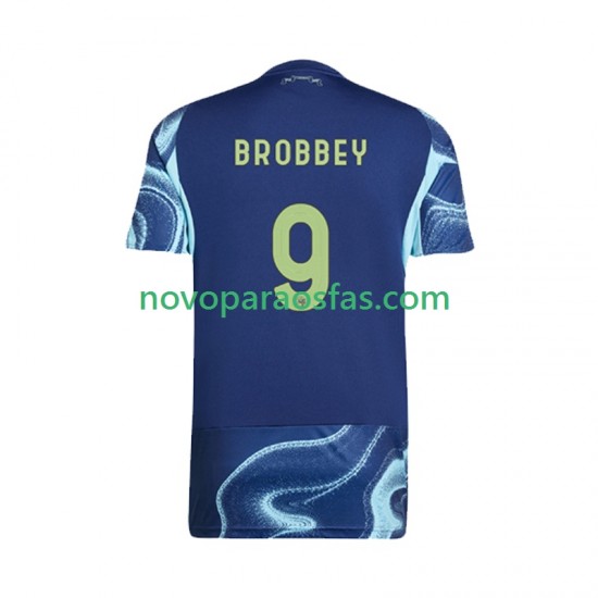 Camisolas AFC Ajax Brian Brobbey 9 Homem Visitante 2025-2026 Manga Curta