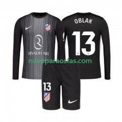 Camisolas Atlético Madrid Jan Oblak 13 Guarda-redes Criança Visitante 2025-2026 Manga Comprida