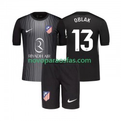Camisolas Atlético Madrid Jan Oblak 13 Guarda-redes Criança Visitante 2025-2026 Manga Curta