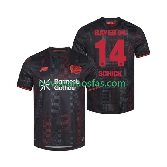 Camisolas Bayer 04 Leverkusen Patrik Schick 14 Homem Casa 2025-2026 Manga Curta