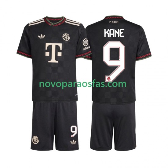 Camisolas Bayern de Munique Harry Kane 9 Criança Alternativo 2025-2026 Manga Curta