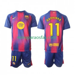 Camisolas FC Barcelona Raphinha 11 Criança Casa 2025-2026 Manga Curta