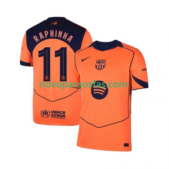 Camisolas FC Barcelona Raphinha 11 Champions League Homem Alternativo 2025-2026 Manga Curta