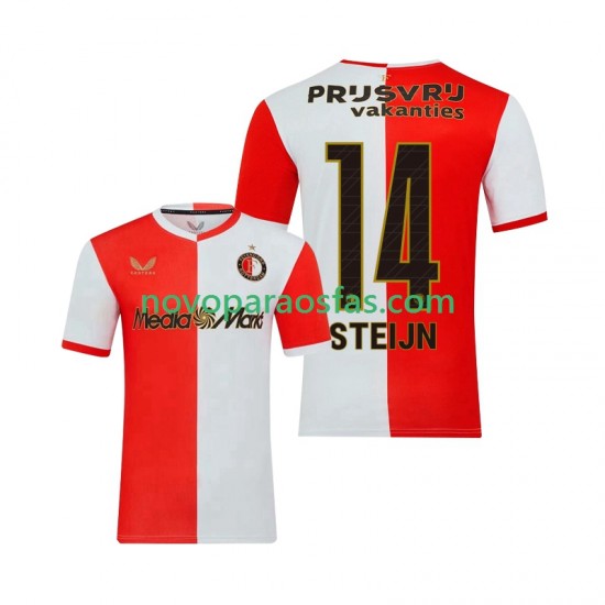 Camisolas Feyenoord Rotterdam Sem Steijn 14 Homem Casa 2025-2026 Manga Curta