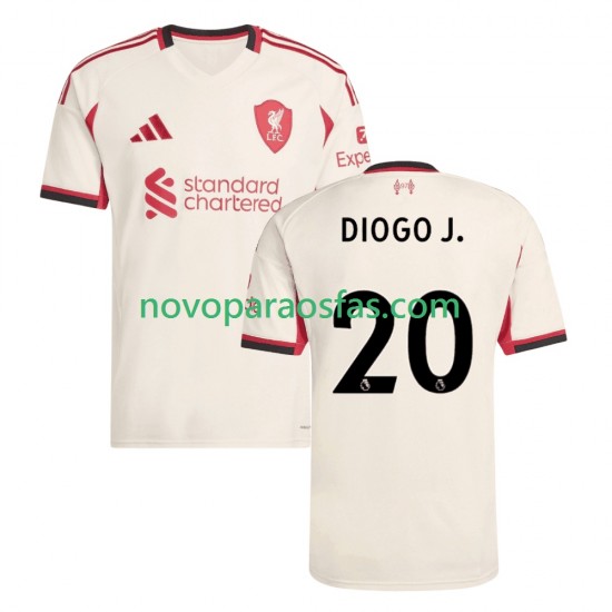Camisolas Liverpool Diogo Jota 20 Homem Visitante 2025-2026 Manga Curta