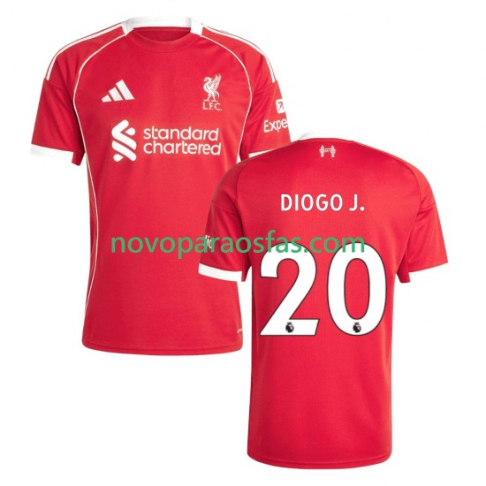 Camisolas Liverpool Diogo Jota 20 Homem Casa 2025-2026 Manga Curta