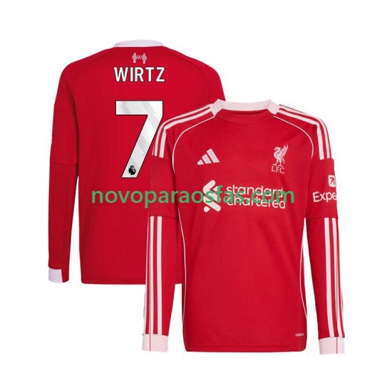 Camisolas Liverpool Florian Wirtz 7 Homem Casa 2025-2026 Manga Comprida