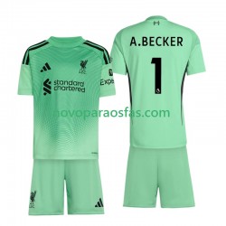 Camisolas Liverpool Alisson Becker 1 Guarda-redes Criança Casa 2025-2026 Manga Curta