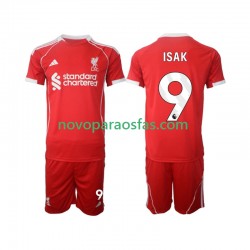 Camisolas Liverpool ISAK 9 Criança Casa 2025-2026 Manga Curta