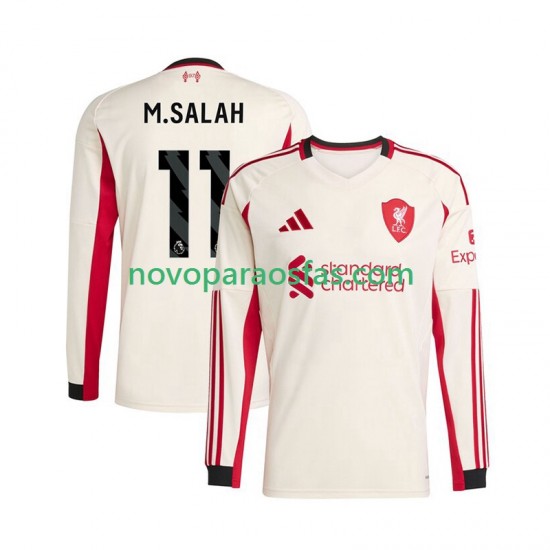 Camisolas Liverpool Mohamed Salah 11 Homem Visitante 2025-2026 Manga Comprida
