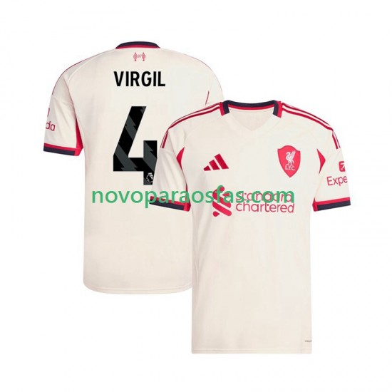 Camisolas Liverpool Virgil van Dijk 4 Homem Visitante 2025-2026 Manga Curta
