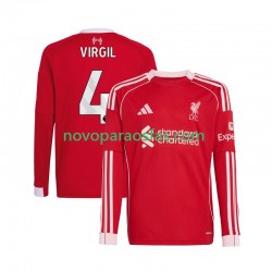 Camisolas Liverpool Virgil van Dijk 4 Homem Casa 2025-2026 Manga Comprida