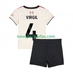 Camisolas Liverpool Virgil van Dijk 4 Criança Visitante 2025-2026 Manga Curta