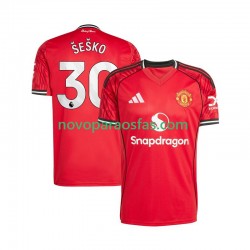 Camisolas Manchester United Benjamin Sesko 30 Homem Casa 2025-2026 Manga Curta