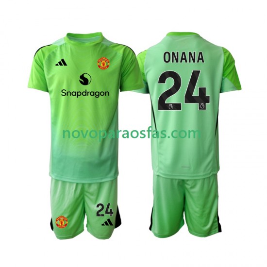 Camisolas Manchester United Andre Onana 24 Guarda-redes Criança Quarto 2025-2026 Manga Curta