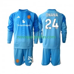 Camisolas Manchester United Andre Onana 24 Guarda-redes Criança Casa 2025-2026 Manga Comprida
