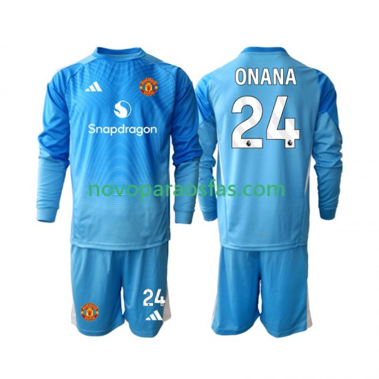 Camisolas Manchester United Andre Onana 24 Guarda-redes Criança Casa 2025-2026 Manga Comprida