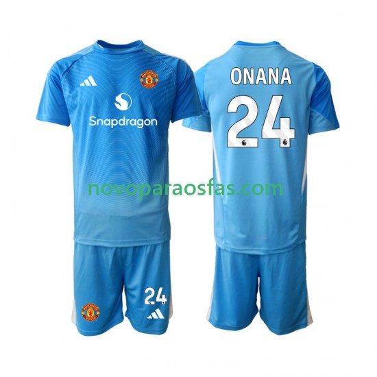 Camisolas Manchester United Andre Onana 24 Guarda-redes Criança Casa 2025-2026 Manga Curta