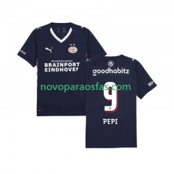Camisolas PSV Eindhoven Ricardo Pepi 9 Homem Visitante 2025-2026 Manga Curta