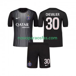 Camisolas Paris Saint-Germain Lucas Chevalier 30 Guarda-redes Criança Casa 2025-2026 Manga Curta