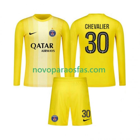 Camisolas Paris Saint-Germain Lucas Chevalier 30 Guarda-redes Criança Alternativo 2025-2026 Manga Comprida