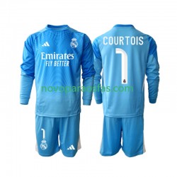 Camisolas Real Madrid Thibaut Courtois 1 Criança Casa 2025-2026 Manga Comprida