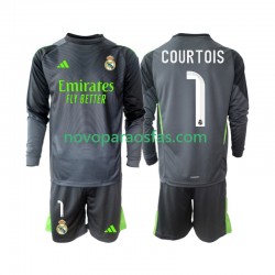 Camisolas Real Madrid Thibaut Courtois 1 Criança Alternativo 2025-2026 Manga Comprida