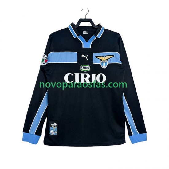 Camisolas SS Lazio Retro Homem Visitante 1998 1999 Manga Comprida