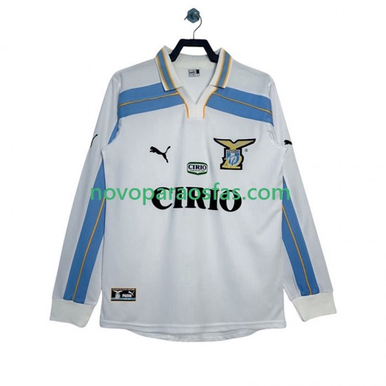 Camisolas SS Lazio 2000 Retro Homem Visitante 1999 Manga Comprida