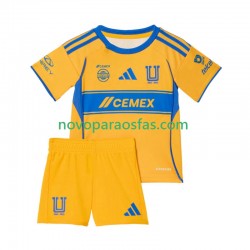 Camisolas Tigres UANL Criança Casa 2025-2026 Manga Curta