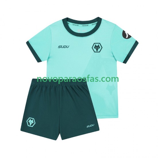 Camisolas Wolverhampton Wanderers Criança Visitante 2025-2026 Manga Curta