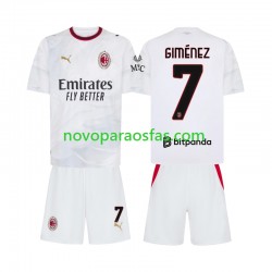 Camisolas AC Milan Gimenez 7 Criança Visitante 2026-2027 Manga Curta