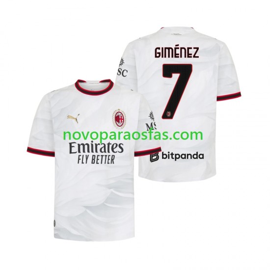 Camisolas AC Milan Gimenez 7 Homem Visitante 2026-2027 Manga Curta