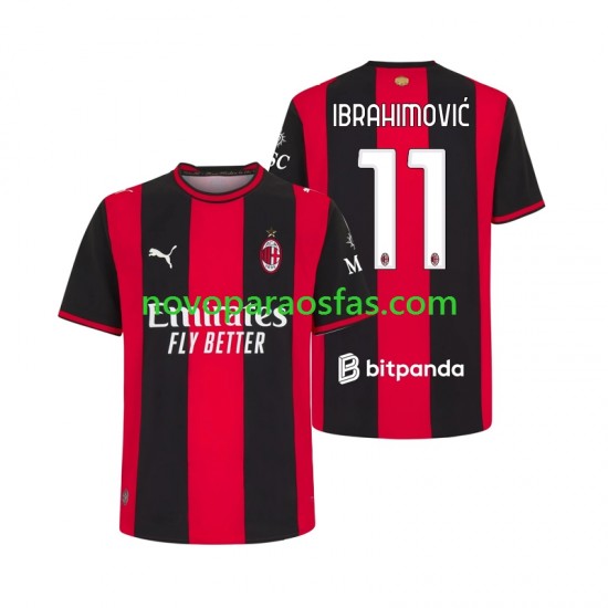 Camisolas AC Milan Ibrahimović 11 Homem Casa 2026-2027 Manga Curta