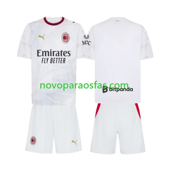 Camisolas AC Milan Criança Visitante 2026-2027 Manga Curta