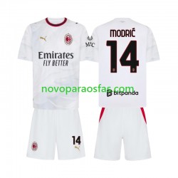 Camisolas AC Milan Modrić Luka 14 Criança Visitante 2026-2027 Manga Curta
