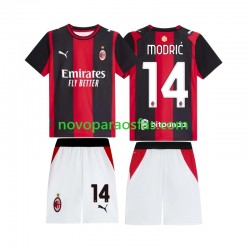 Camisolas AC Milan Modrić Luka 14 Criança Casa 2026-2027 Manga Curta