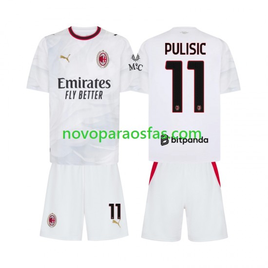 Camisolas AC Milan Pulisic 11 Criança Visitante 2026-2027 Manga Curta