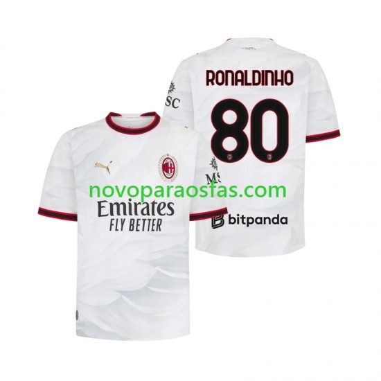 Camisolas AC Milan Ronaldinho 80 Homem Visitante 2026-2027 Manga Curta