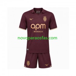 Camisolas AS Monaco Criança Visitante 2026-2027 Manga Curta