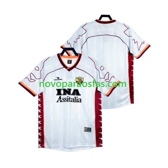 Camisolas AS Roma 2000 Retro Homem Visitante 1999 Manga Curta